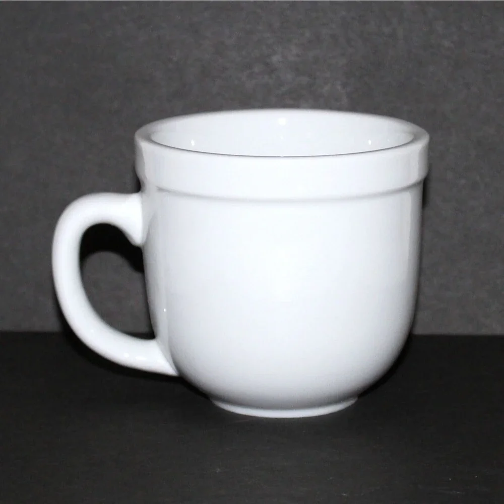 Pottery Barn Suppertime coffee tea mug White ceramic stoneware classic